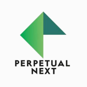 Logo of Perpetual Next, where Farah Martinez contributed to branding and marketing strategy